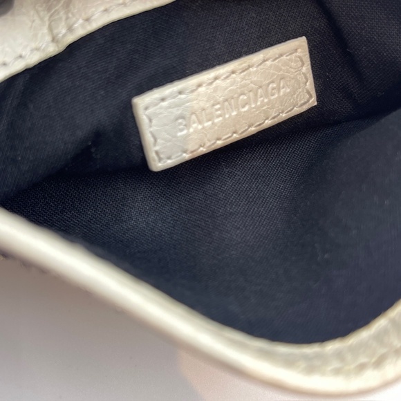 Balenciaga Agneau Arena small explorer crossbody bag pouch white leather - Picture 13 of 15